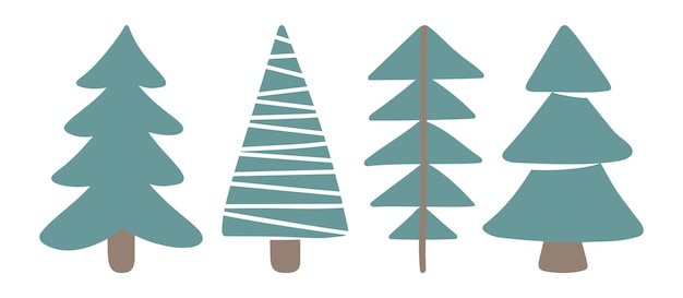 Simple doodles trees for design and decoration textile, covers, package, wrapping paper.