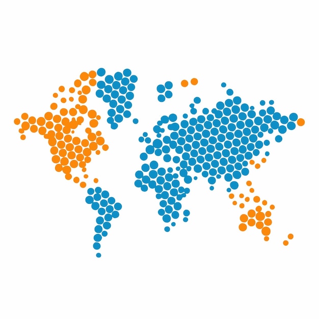 Vector simple dot world map logo