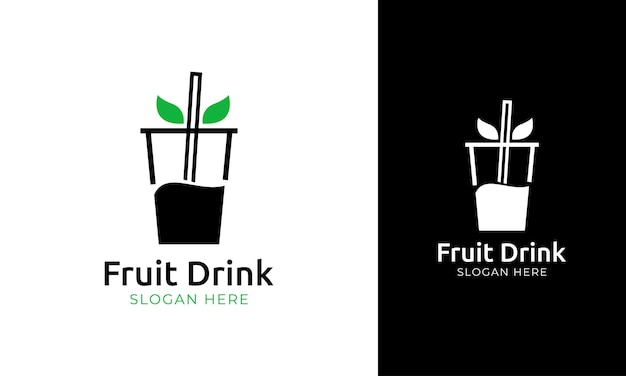 Simple drink cup logo for juice or beverage label