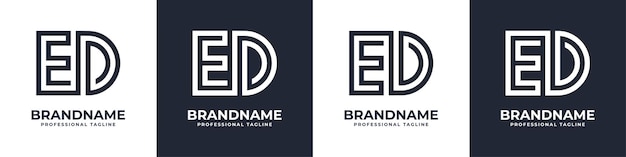 Vector simple ed monogram logo suitable for any business with ed or de initial