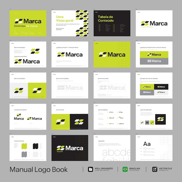 Vector simple editable brand book template