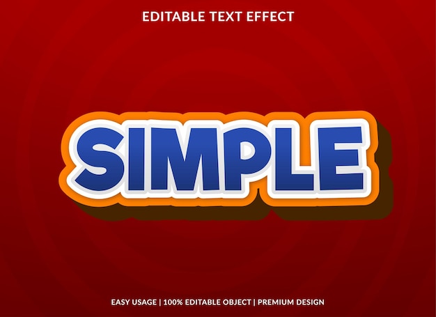 simple editable text effect template with abstract background and modern style