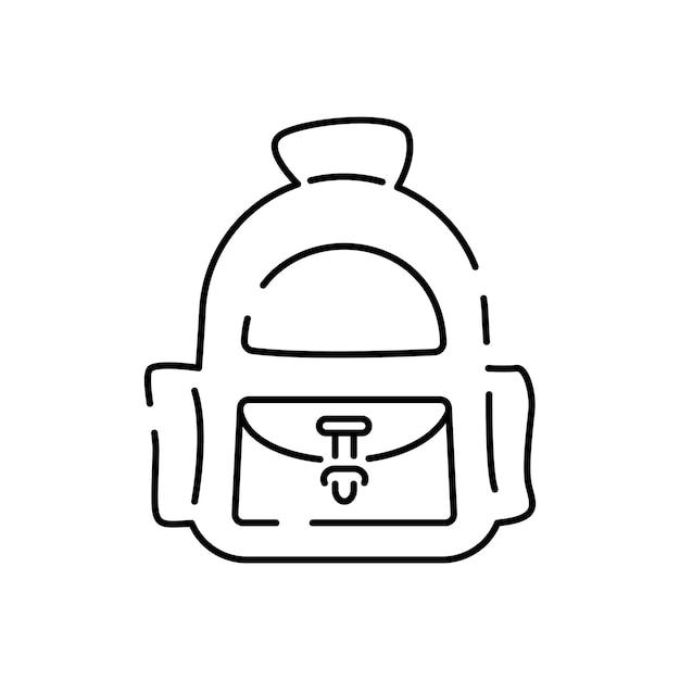 Simple education and back to school line icon with modern concept and editable stroke use for website asset and infographic pictogram Lesson Study Learning Courses Backpack