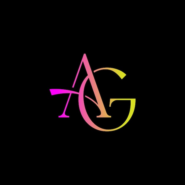 simple elegant AG icon logo letter design