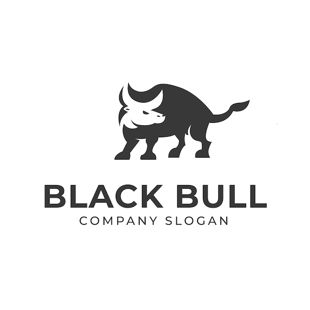 Simple and elegant black bull logo template