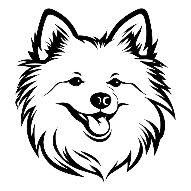 A simple elegant black and white illustration of a friendly dog perfect for logos branding or petrelated designs