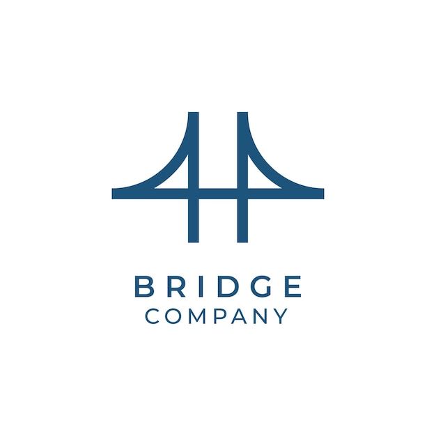 Simple elegant bridge symbol vector logo design