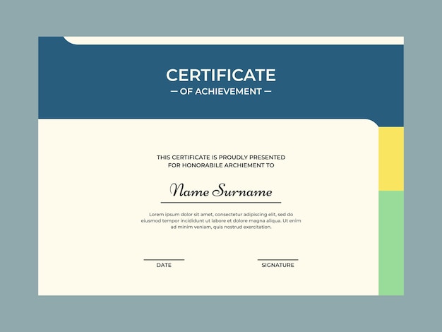 Simple elegant certificate template design