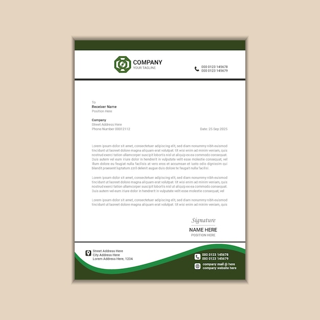 Simple and Elegant Corporate Letterhead Design for Professional Communications