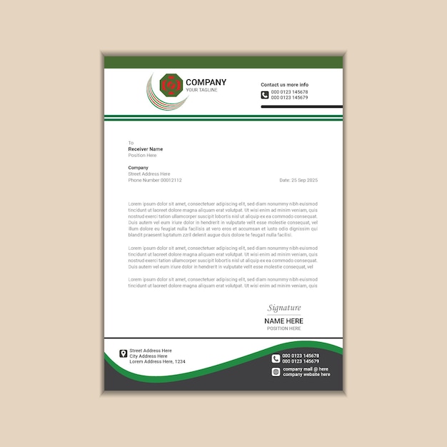 Simple and Elegant Corporate Letterhead Design for Professional Communications