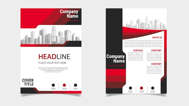 Simple and elegant flyer business with red combination color