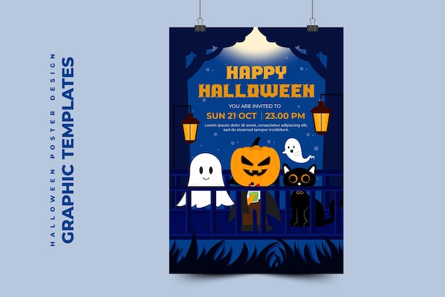 Simple and elegant Halloween graphic design template that is easy to customize