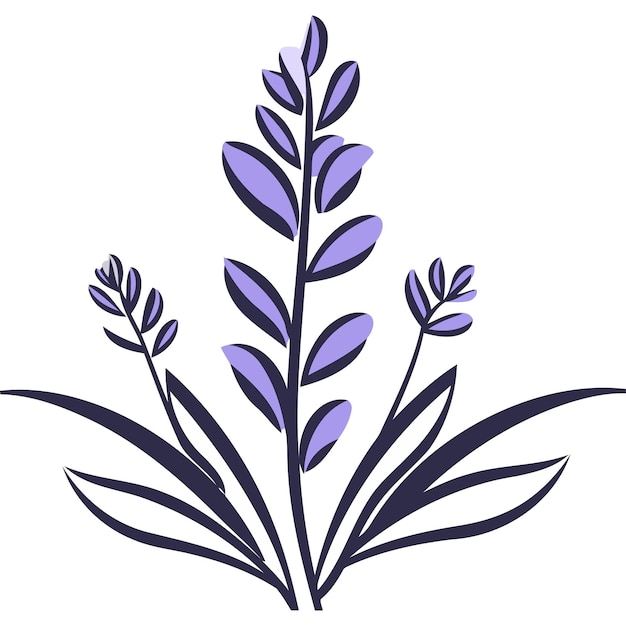 Vector simple and elegant lavender floral design perfect for branding stationery or website design