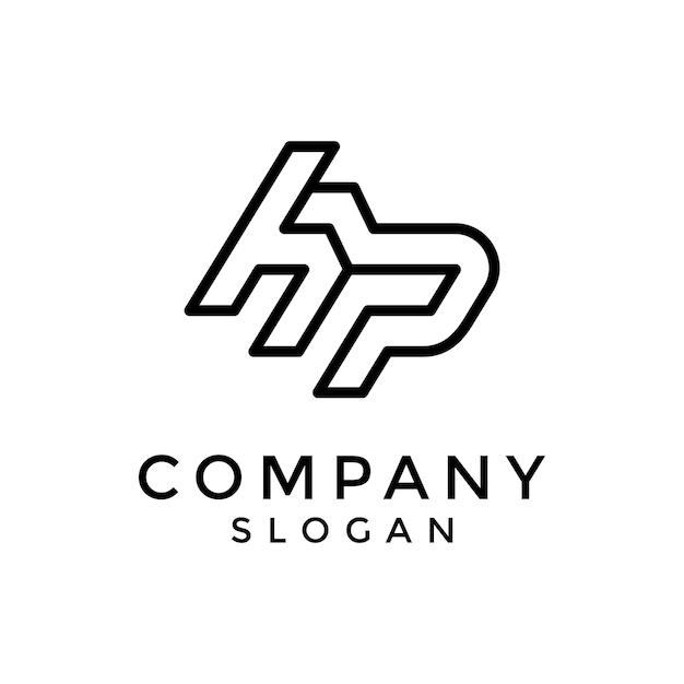 simple and elegant letter HP initial logo