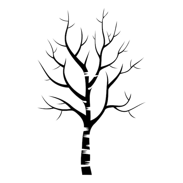 Simple elegant silhouette of a bare tree