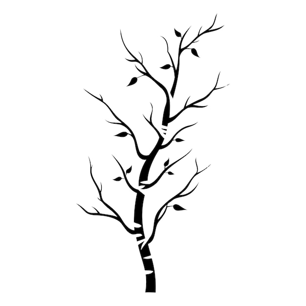 Simple yet elegant silhouette of a tree with a unique curved trunk