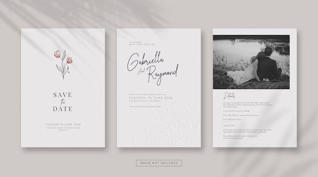 Simple and elegant wedding card template