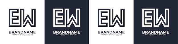 Simple EW Monogram Logo suitable for any business with EW or WE initial