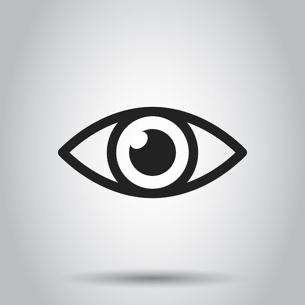 Simple eye icon Vector illustration on isolated background Business concept eyesight eye pictogram