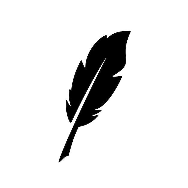 simple Feather quill pen logo icon classic stationery illustration isolated on white background