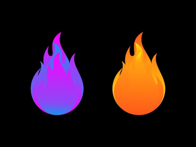 Simple Fire flame logo design vector illustration