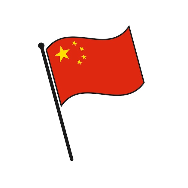 Simple flag China icon isolated on white background