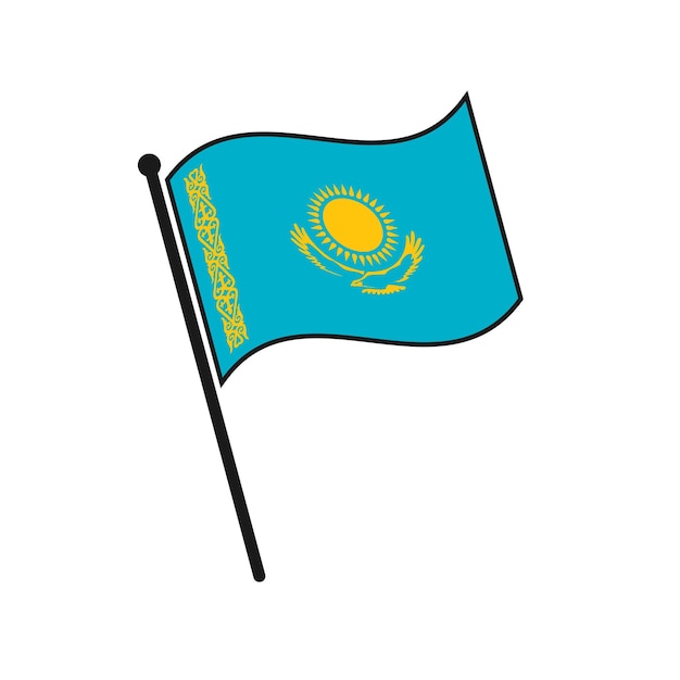 Simple flag Kazakhstan icon isolated on white background