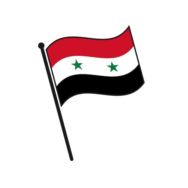 Simple flag Syria icon isolated on white background