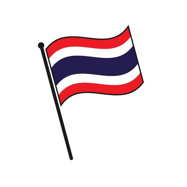 Simple flag Thailand icon isolated on white background