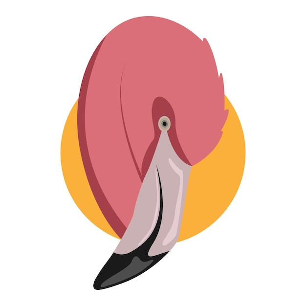 simple flamingo head flat vector