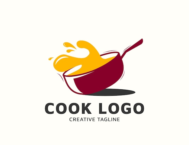 Simple flat cook logo design