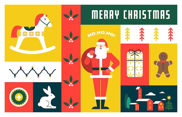 Simple Flat design Holiday Christmas card 2