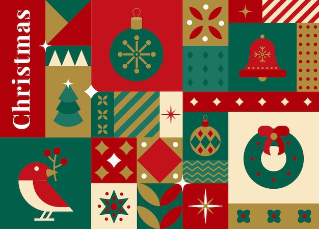 Simple Flat design Holiday Christmas card 2