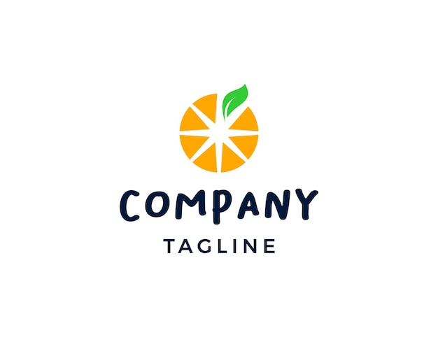 Simple and flat design orange fruit logo template