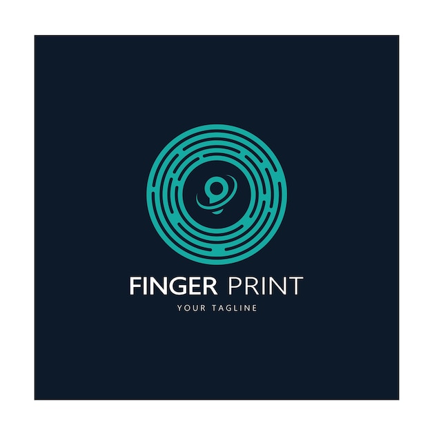 Simple flat fingerprint logofor securityidentificationbadgeemblembusiness carddigitalvector