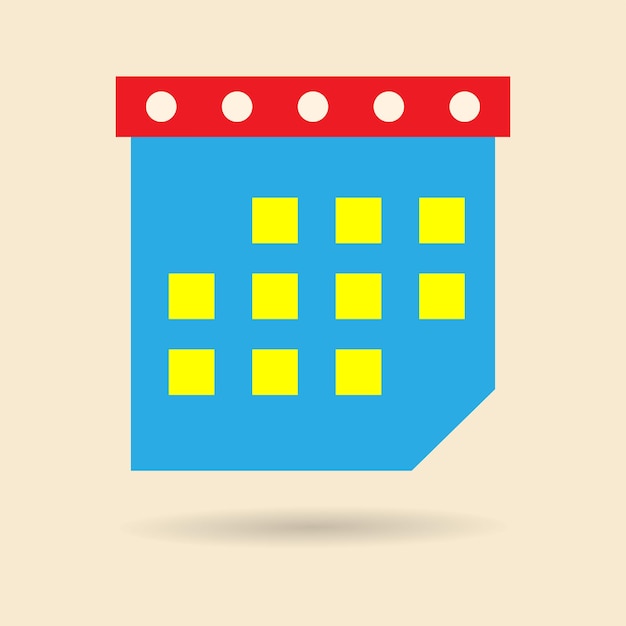 Simple flat icon image for calendar