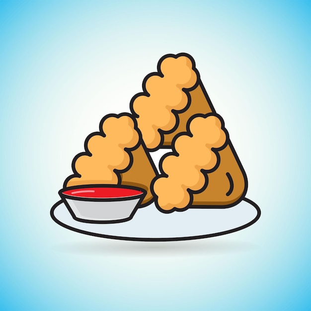 Simple flat icon image for fried tofu or batagor