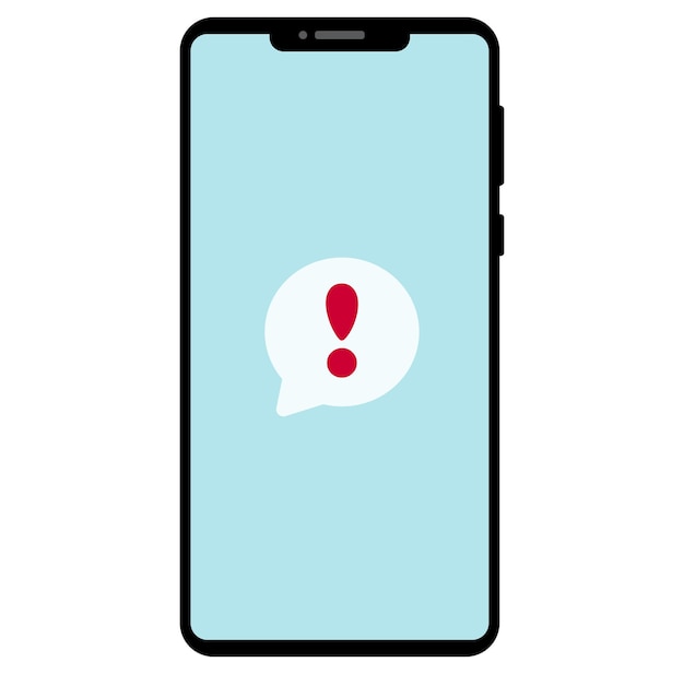 Simple flat illustration of smartphone Important notice Vector illustration