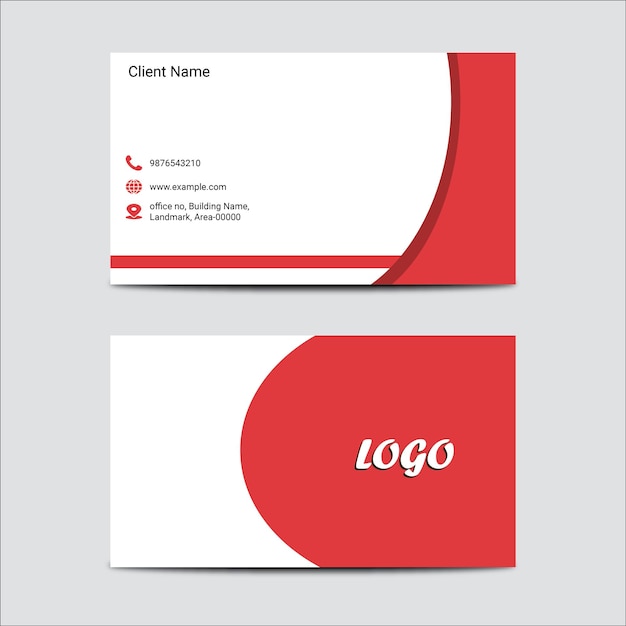 simple flat or minimal business card vector illustration