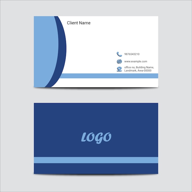 simple flat or minimal business card vector illustration