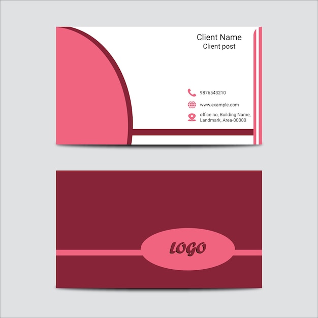 simple flat or minimal business card vector illustration