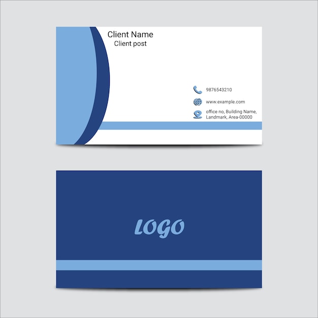 simple flat or minimal business card vector illustration