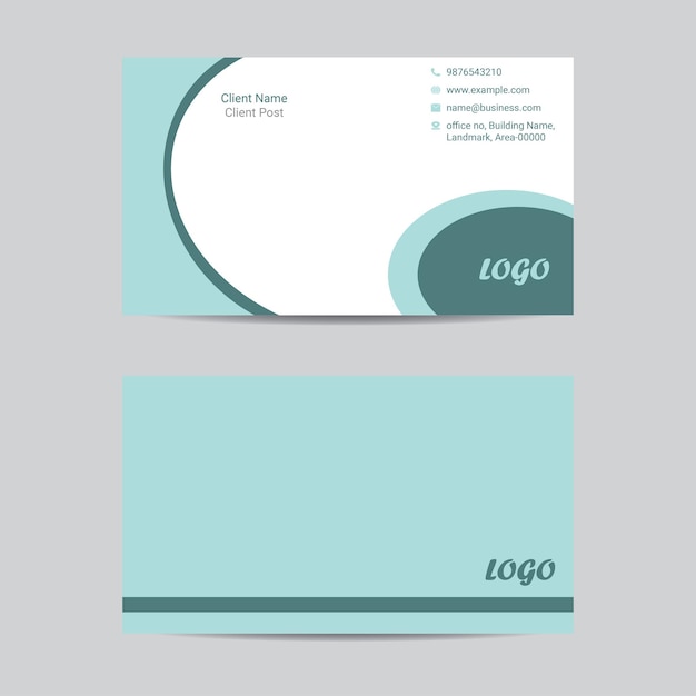 simple flat or minimal business card vector illustration