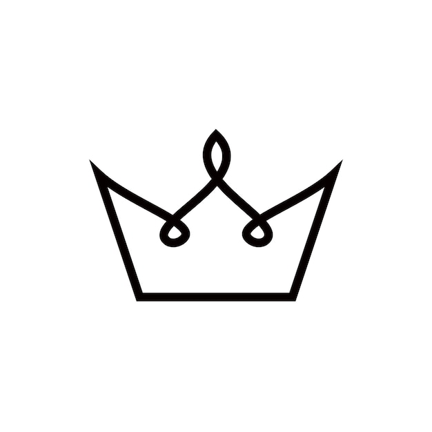 simple flat minimalist crown king or queen logo design