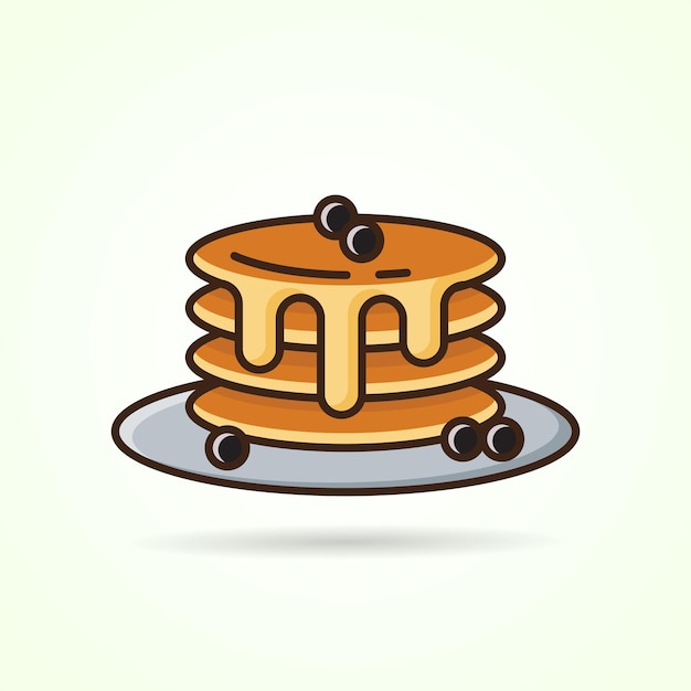 Simple flat pancake icon image