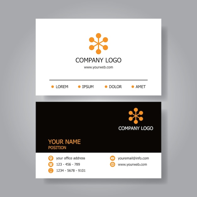 simple flat retro modern business card 