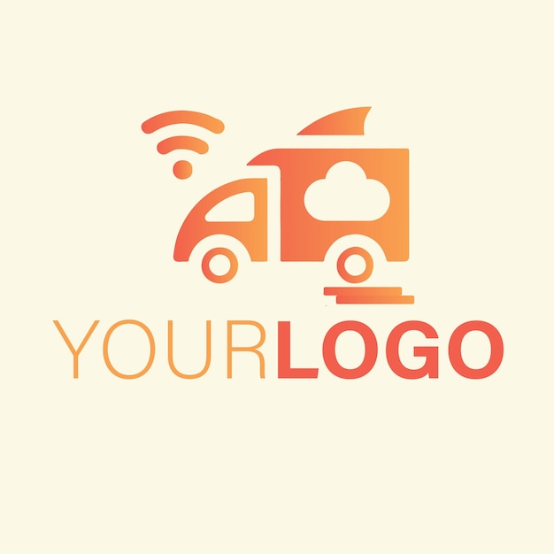 Simple flat vector logo for a removals van company called Your Logo 2d flat colours