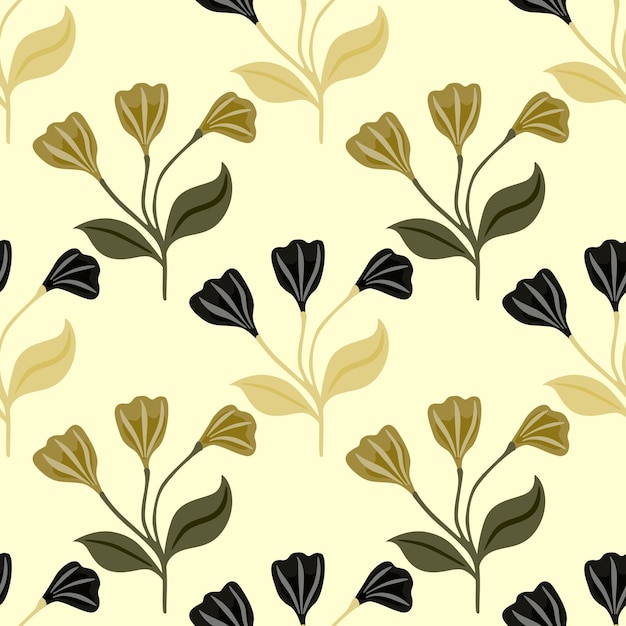 Simple floral ornament seamless pattern Cute flower wallpaper Creative plants endless wallpaper