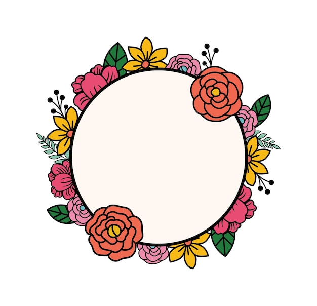 Simple floral wreath with simple color