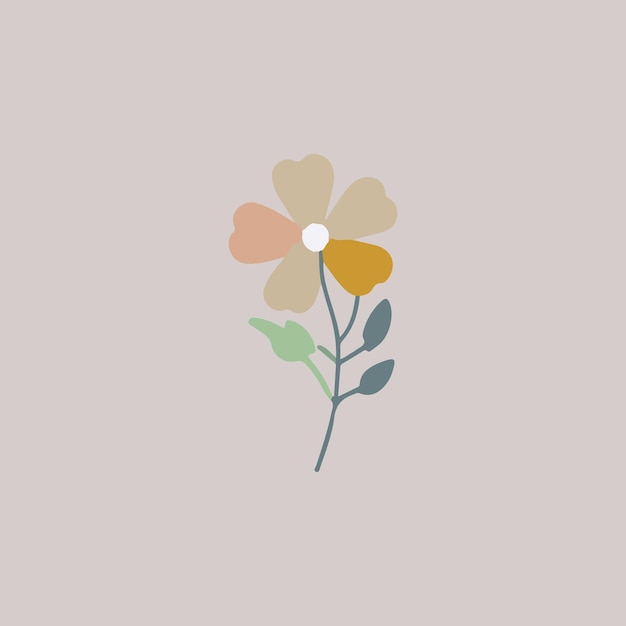 simple flower element in isolated background